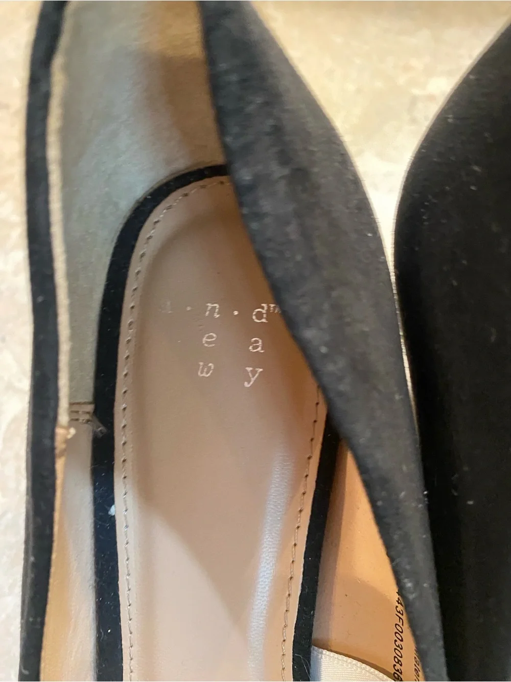 a new day Black Suede Round-Toe Pumps